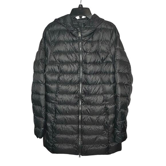 Eddie Bauer Black Puffer Down Filled Full Zipper Warm Jacket Coat Size Medium - Picture 1 of 10